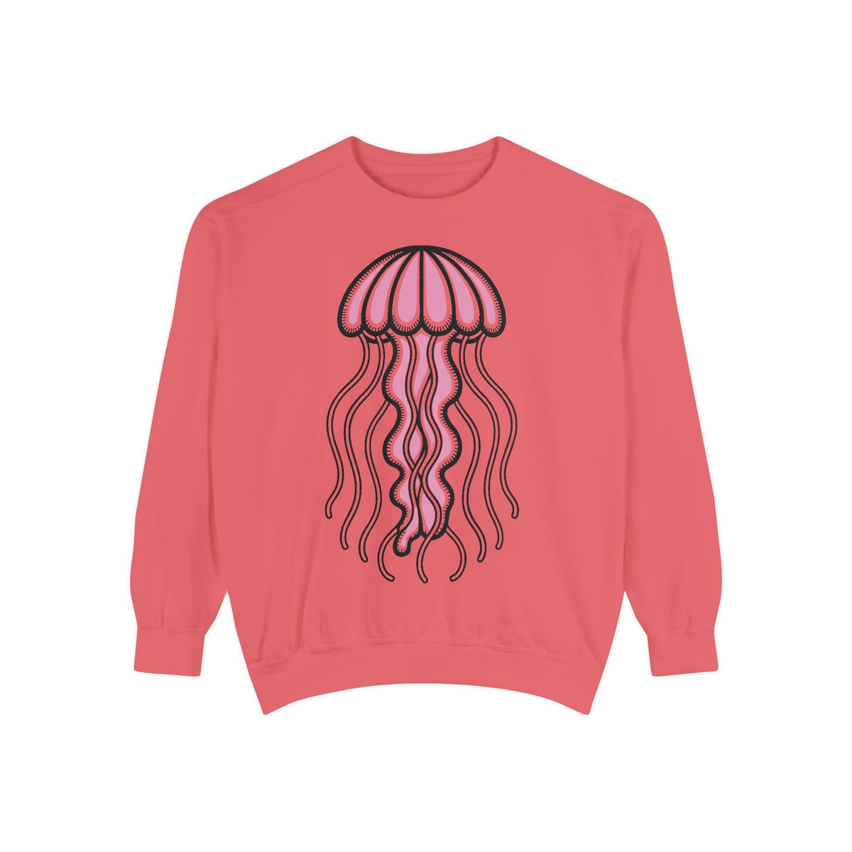 Cute Jellyfish Sweatshirt, Glowing Jellyfish Embroidered Crewneck, Ocean Lover Gift, Cottagecore Sea Animal Sweatshirt