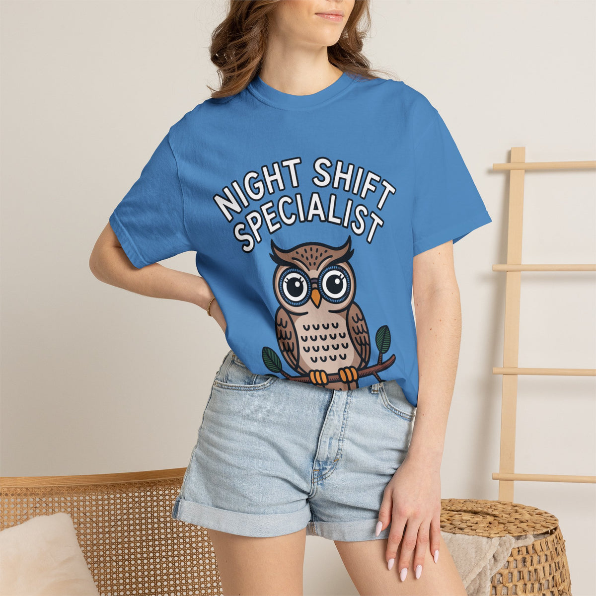 Night Shift Owl Shirt, Funny Night Shift Specialist T-Shirt, Cute Owl With Glasses Tee, Nurse Gift, Night Owl Lover Gift