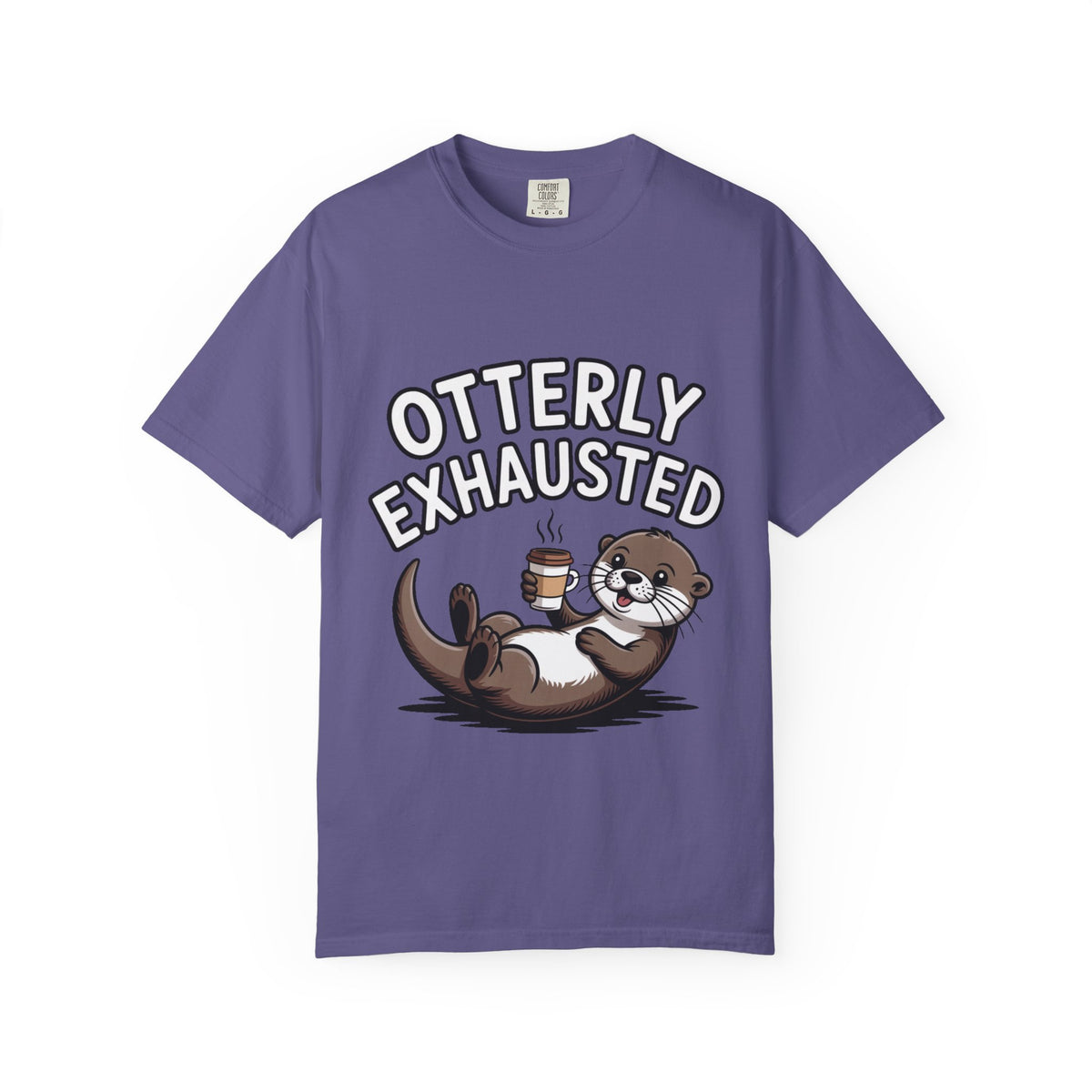 Otterly Exhausted Shirt, Funny Otter Coffee T-Shirt, Cute Otter Lover Gift, Sarcastic Coffee Lover Tee
