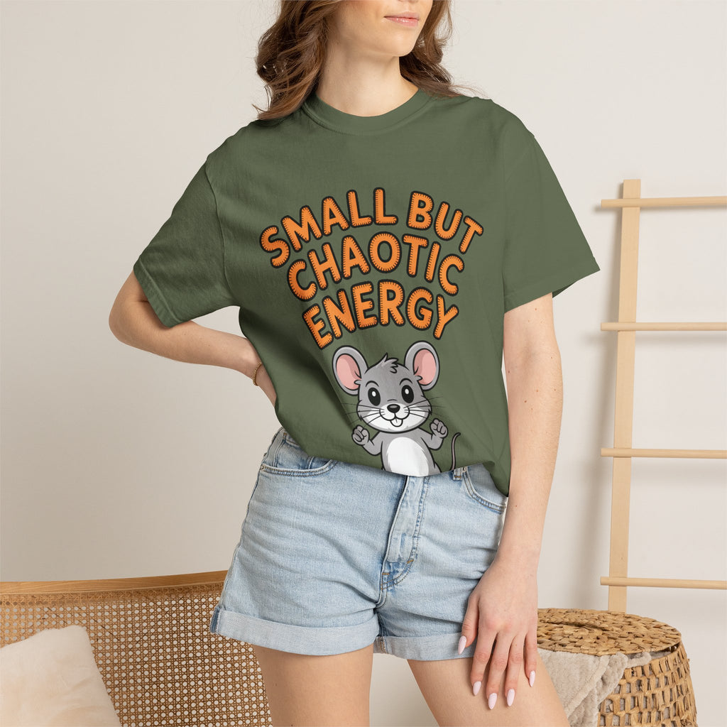 Small But Chaotic Energy Mouse Shirt, Funny Mouse T-Shirt, Cute Cartoon Animal Tee, Sarcastic Gift for Her