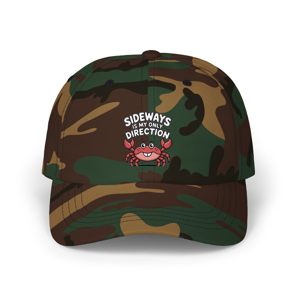 Funny Crab Dad Hat, Sideways Is My Only Direction Cap, Cute Crab Embroidered Hat, Beach Lover Gift, Funny Ocean Animal Cap