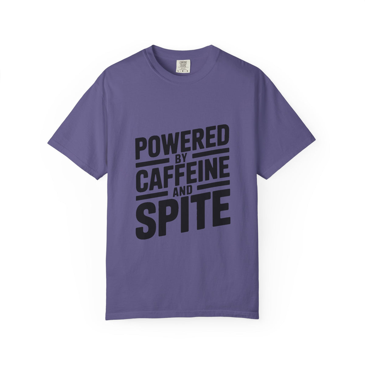 Powered By Caffeine And Spite Shirt, Funny Sarcastic Coffee T-Shirt, Bold Typography Tee, Sarcastic Gift for Coworker