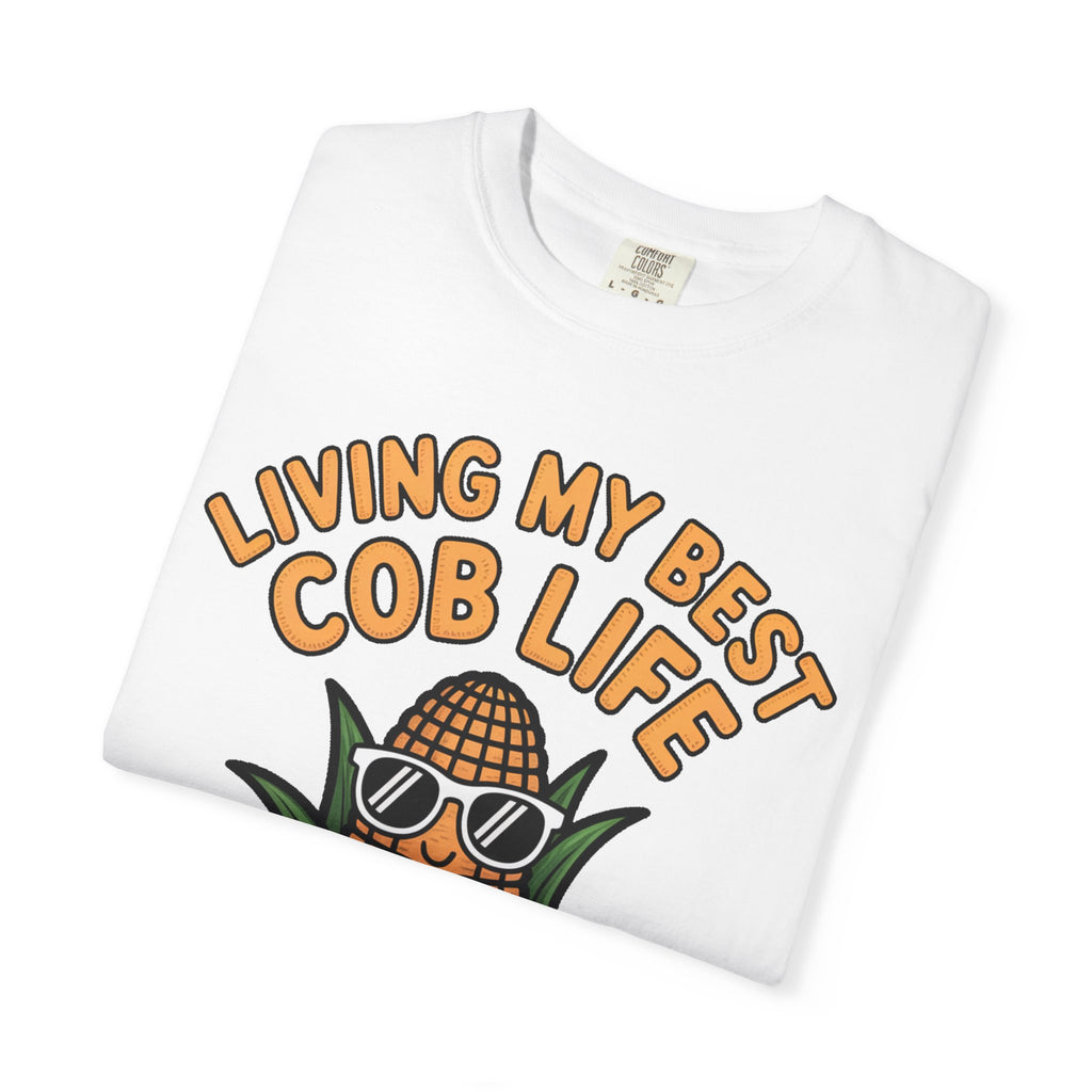 Funny Corn Shirt, Living My Best Cob Life T-Shirt, Cute Corn Sunglasses Tee, Vegetable Lover Gift, Funny Food Shirt