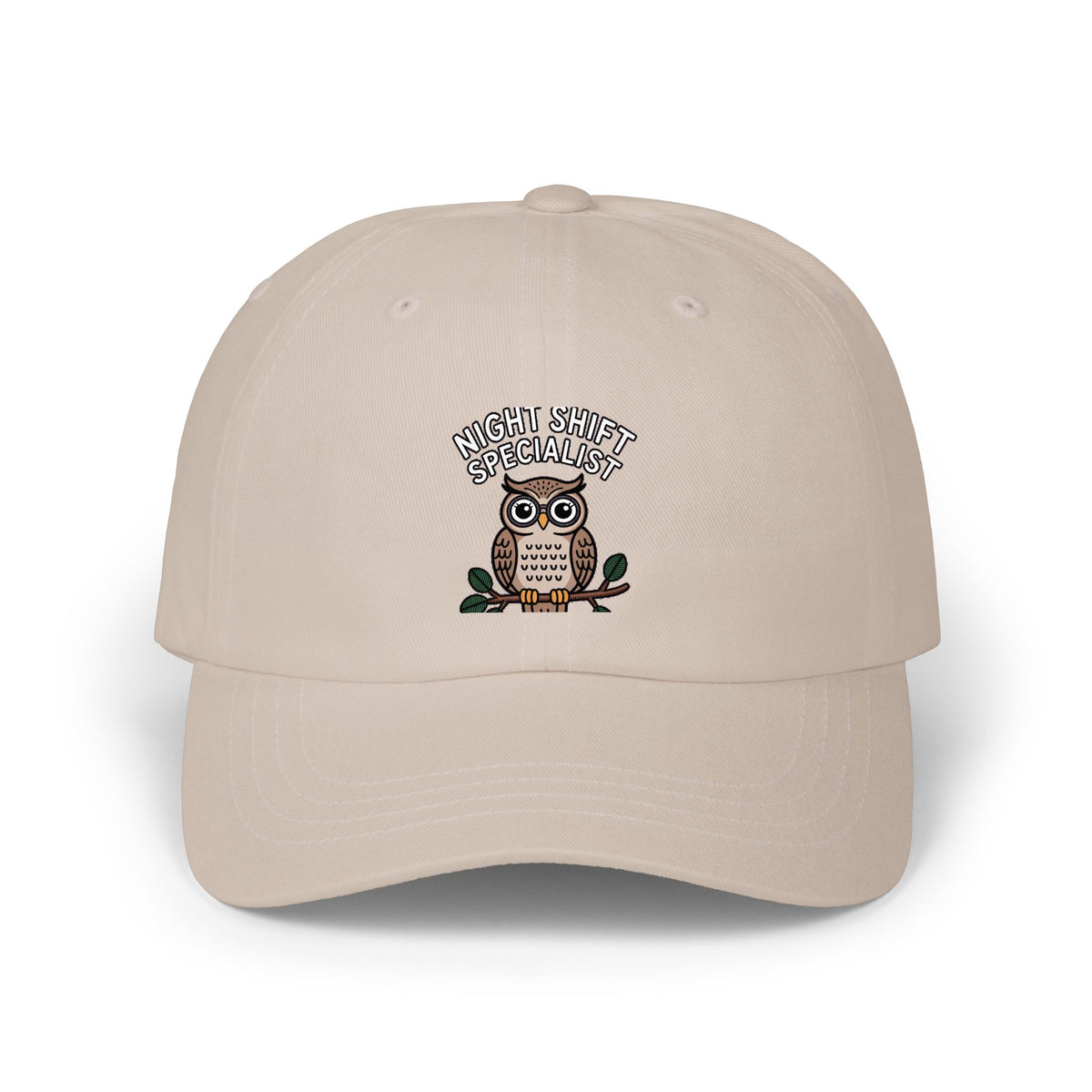 Night Shift Owl Dad Cap, Funny Night Shift Specialist Hat, Cute Owl Embroidered Patch Style Cap, Gift for Nurse Night Owl Worker
