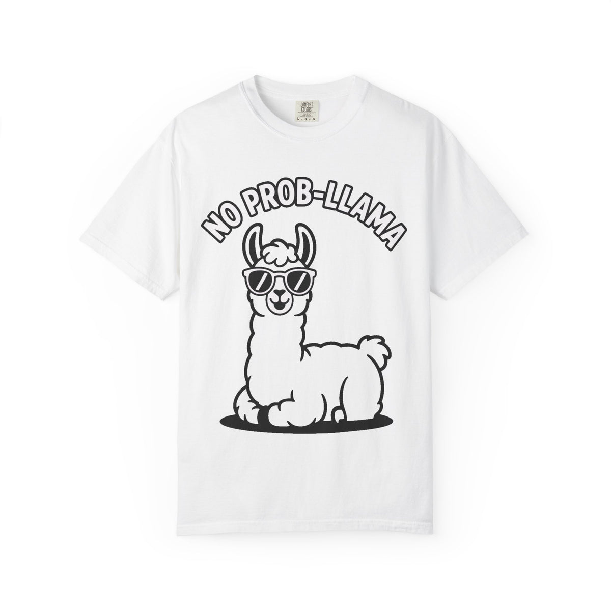 No Prob Llama Shirt, Funny Llama T-Shirt, Cute Llama Sunglasses Tee, Llama Lover Gift, Garment Dyed Unisex Shirt