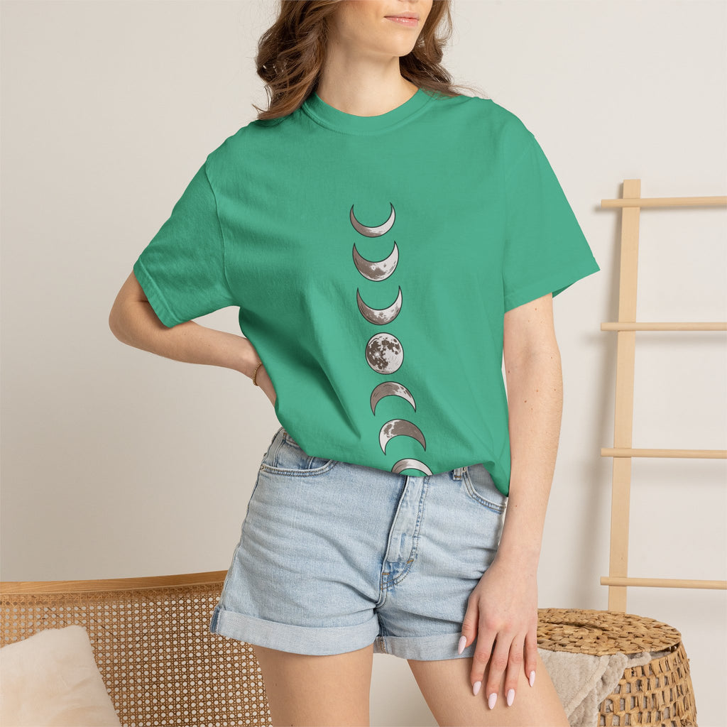 Moon Phases Boho Shirt, Minimalist Line Art Moon T-Shirt, Celestial Boho Tee, Hand Drawn Moon Cycle Shirt Gift