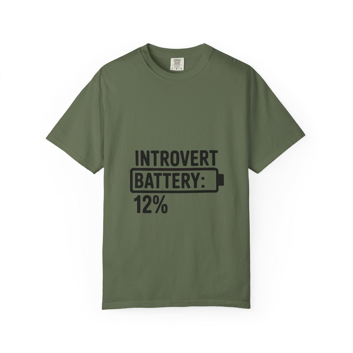 Introvert Battery Low Shirt, Funny Introvert Battery 12% Tee, Social Anxiety Humor T-Shirt, Sarcastic Gift for Introverts