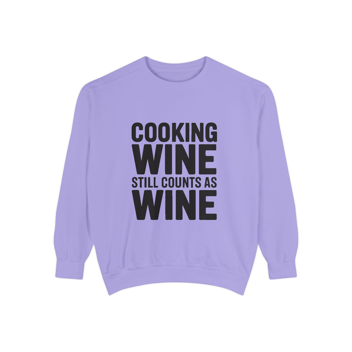Cooking Wine Still Counts Sweatshirt, Funny Wine Lover Crewneck, Embroidered Kitchen Humor Sweatshirt, Gift for Wine Drinkers