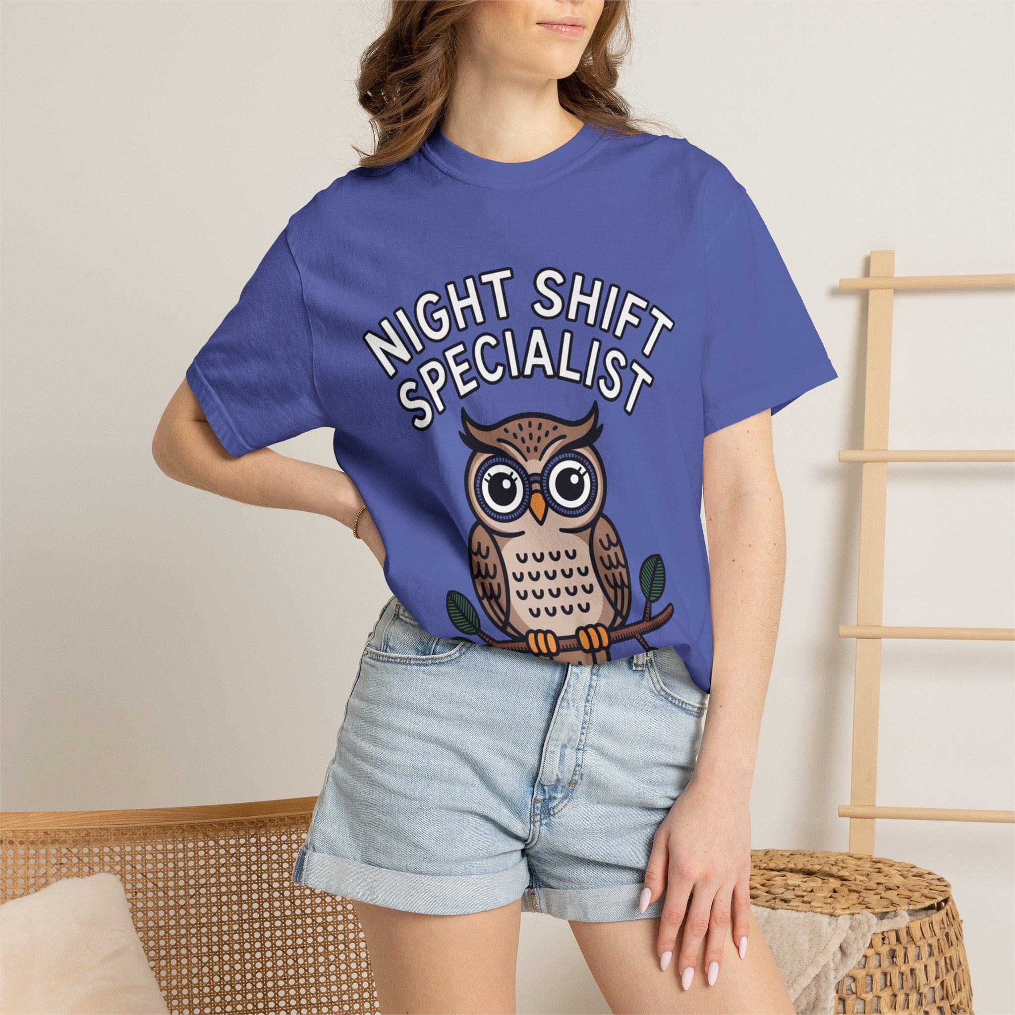 Night Shift Owl Shirt, Funny Night Shift Specialist T-Shirt, Cute Owl With Glasses Tee, Nurse Gift, Night Owl Lover Gift
