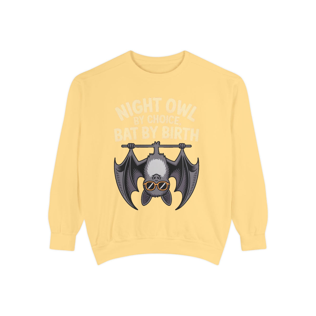 Night Owl By Choice Bat Sweatshirt, Funny Bat Lover Crewneck, Cute Halloween Sweatshirt, Embroidered Patch Style Bat Shirt Gift