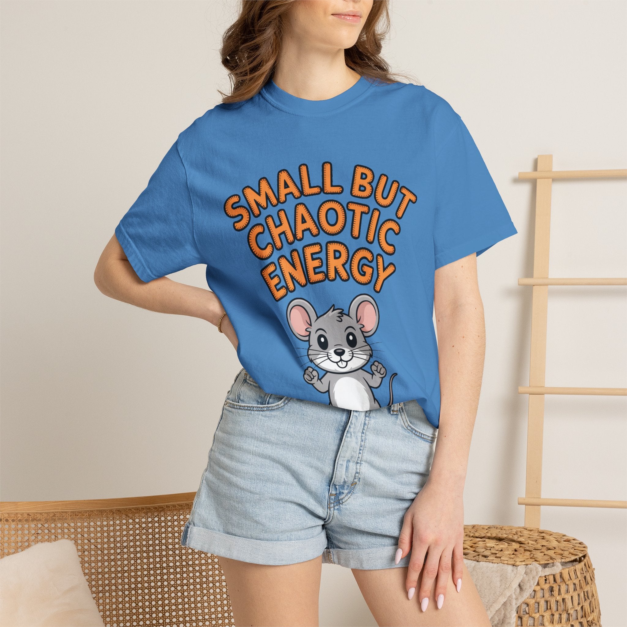 Small But Chaotic Energy Mouse Shirt, Funny Mouse T-Shirt, Cute Cartoon Animal Tee, Sarcastic Gift for Her