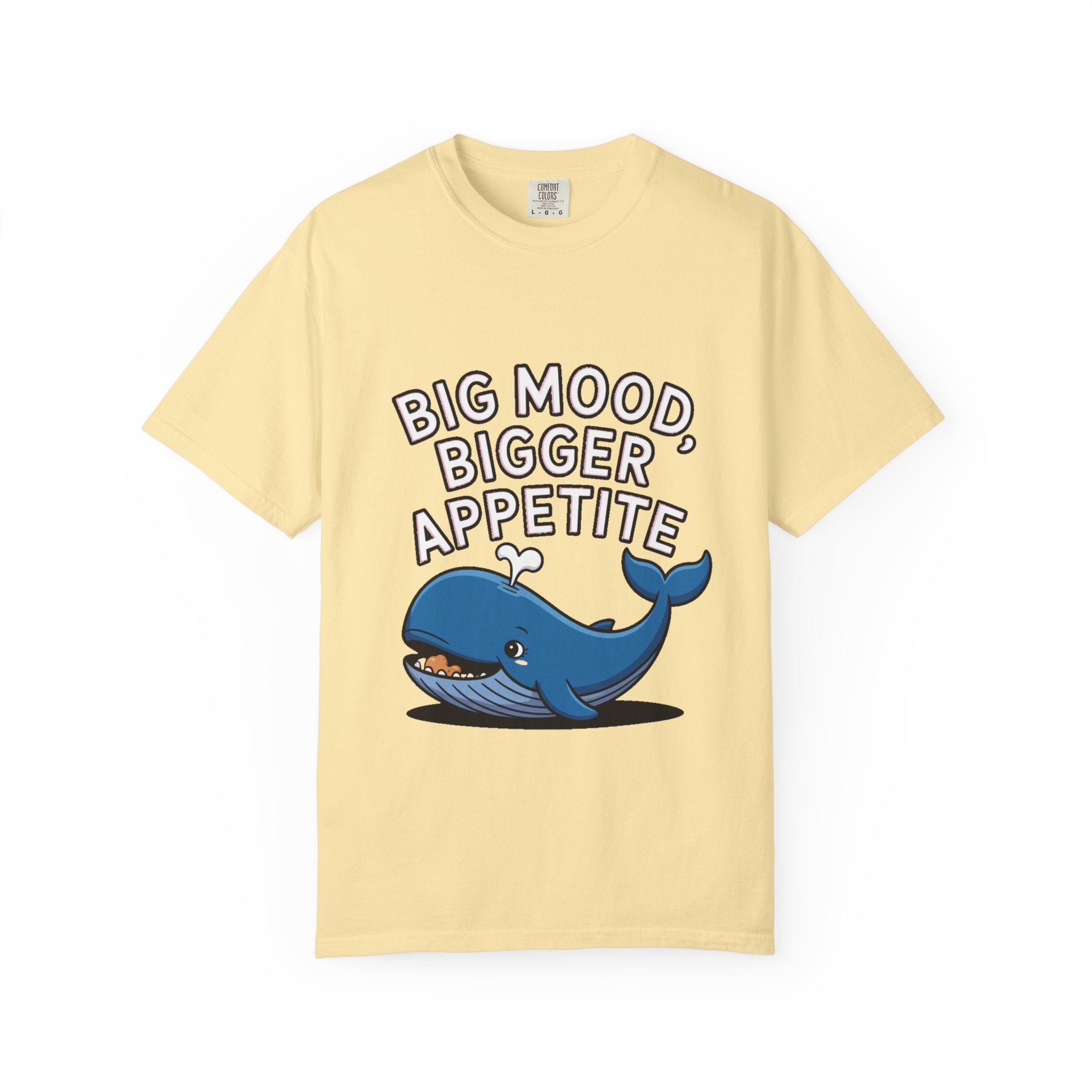 Funny Whale Shirt, Big Mood Bigger Appetite T-Shirt, Cute Snack Lover Tee, Foodie Gift for Whale Lovers