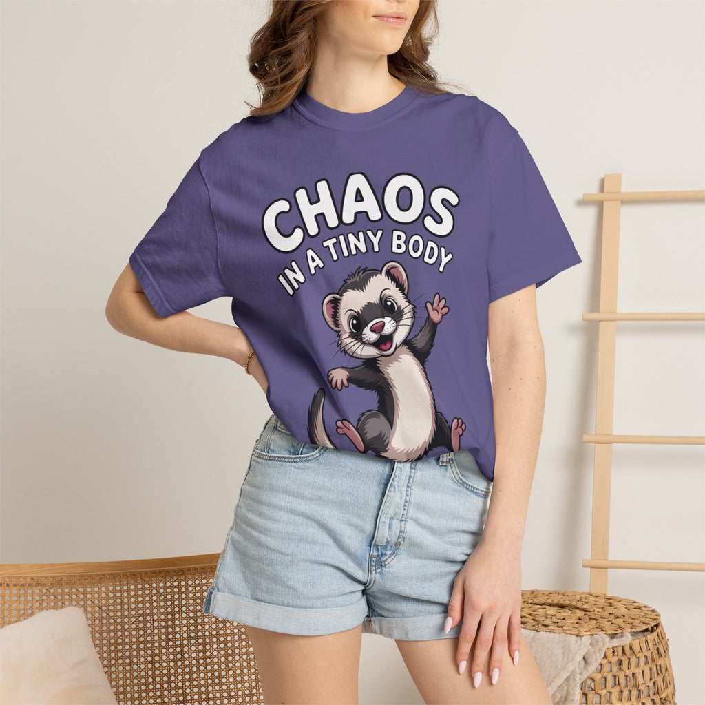 Funny Ferret Shirt, Chaos In A Tiny Body T-Shirt, Cute Ferret Lover Gift, Funny Pet Owner Tee, Ferret Mom Dad Shirt