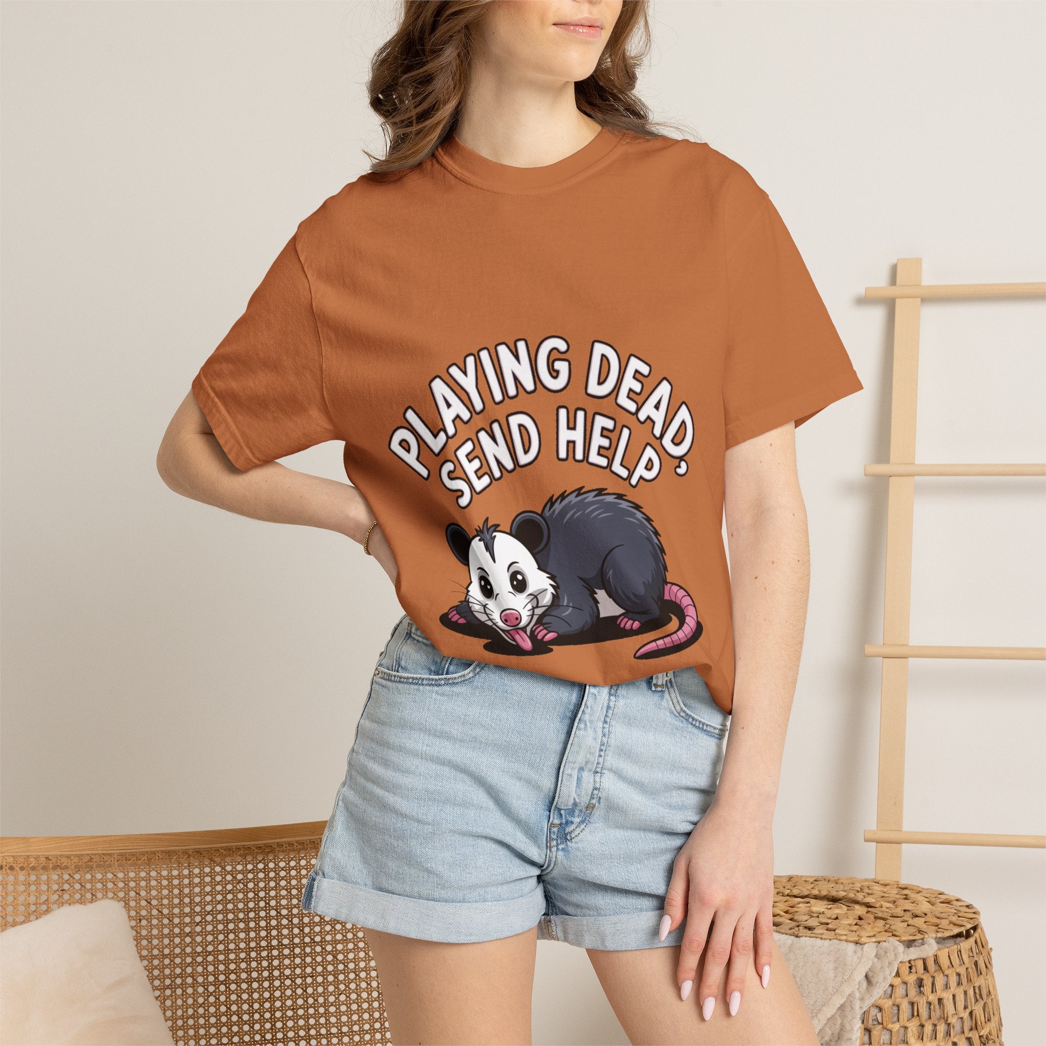 Funny Opossum Shirt, Playing Dead Send Help T-Shirt, Cute Possum Lover Gift, Sarcastic Animal Tee