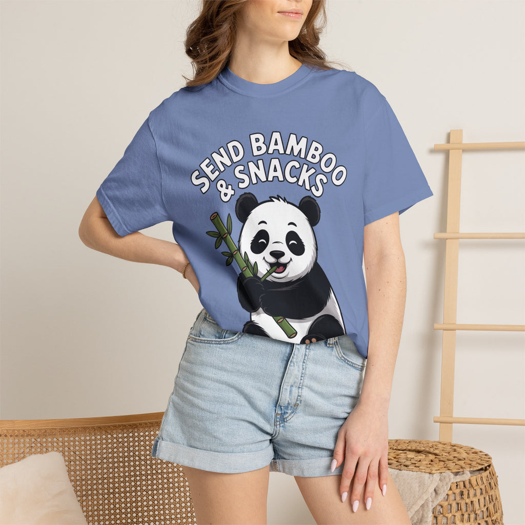 Send Bamboo Panda Shirt, Funny Panda T-Shirt, Cute Bamboo Snacks Tee, Panda Lover Gift, Cartoon Panda Graphic Shirt