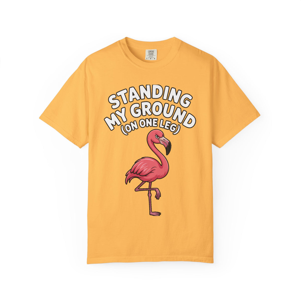 Standing My Ground Flamingo Shirt, Funny One Leg Flamingo T-Shirt, Sassy Bird Lover Gift, Cute Cartoon Flamingo Tee