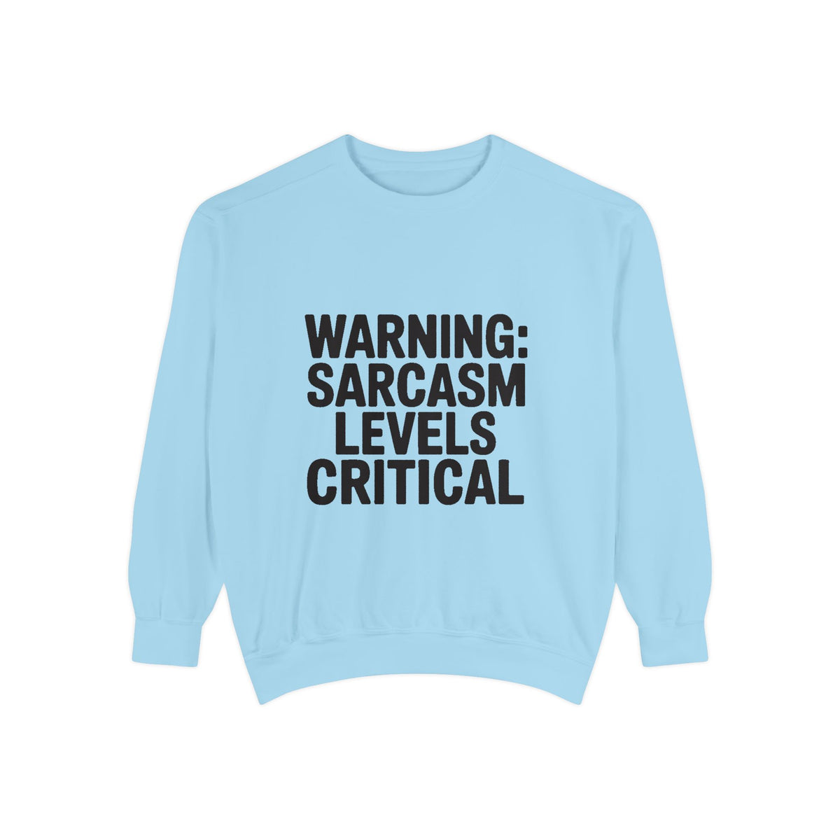 Warning Sarcasm Levels Critical Sweatshirt, Funny Embroidered Crewneck, Sarcastic Quote Pullover, Gift for Sarcastic Friend