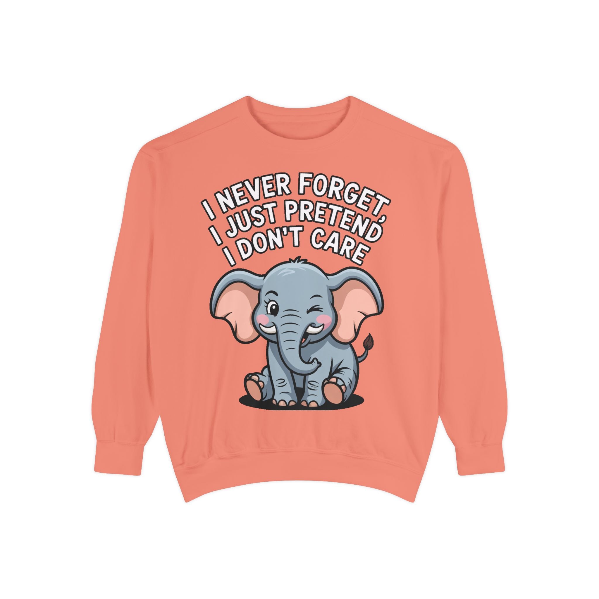 Funny Elephant Sweatshirt, I Never Forget Crewneck, Sarcastic Elephant Pullover, Funny Animal Lover Gift, Embroidered Patch Style