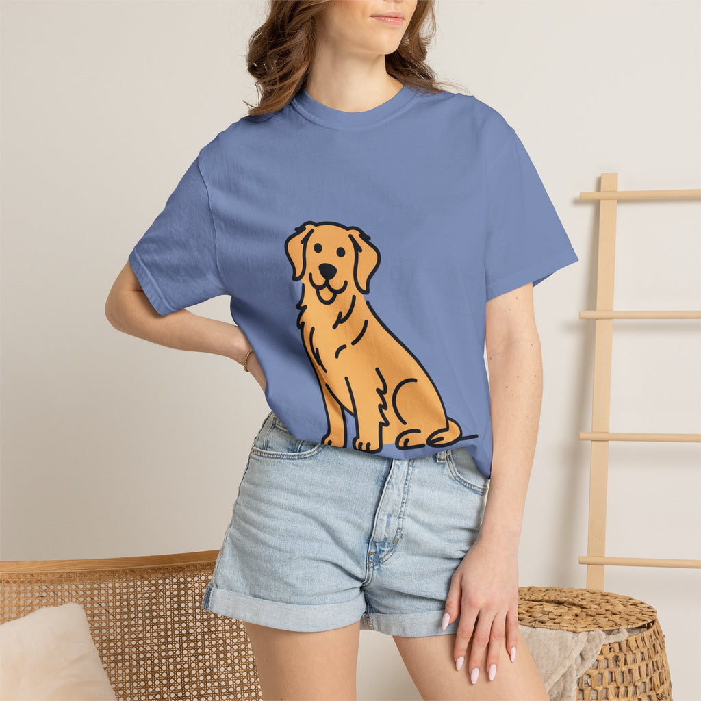 Golden Retriever Shirt, Minimalist Dog Silhouette T-Shirt, Cute Line Art Dog Lover Gift, Retriever Mom Dad Tee