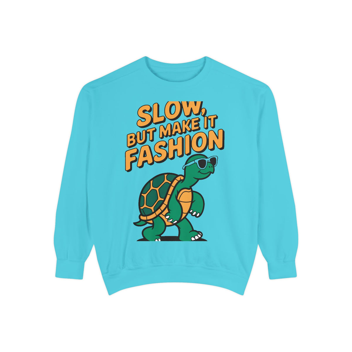 Funny Turtle Sweatshirt, Slow But Make It Fashion Crewneck, Cute Sunglasses Turtle Sweater, Retro Turtle Lover Gift
