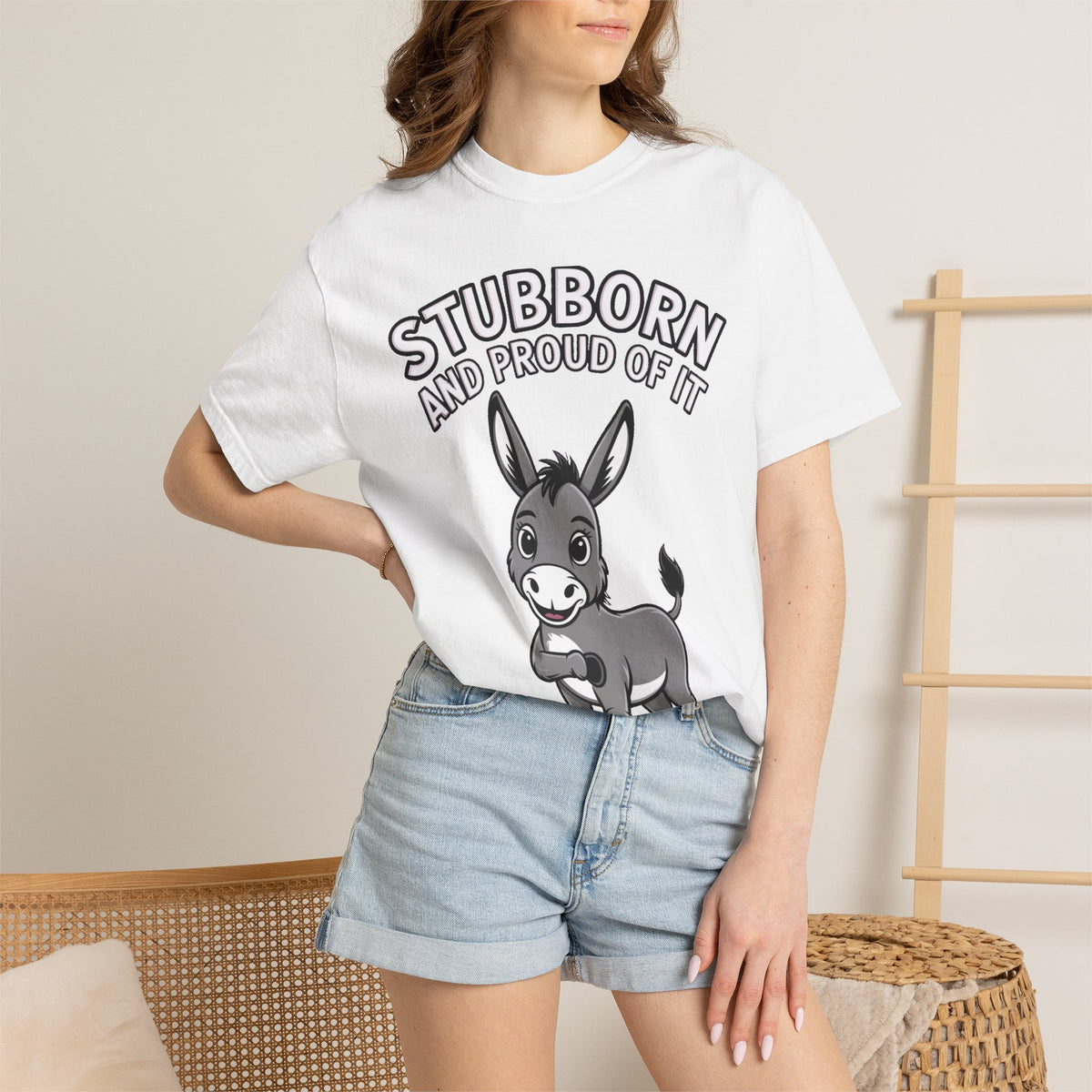 Stubborn Donkey T-Shirt, Funny 'Stubborn And Proud Of It' Tee, Cute Cartoon Donkey Shirt, Farm Animal Lover Gift