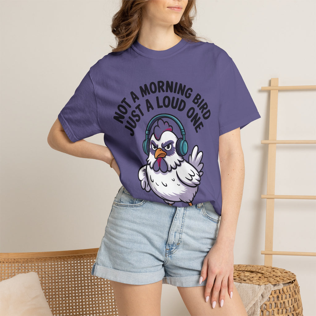Not A Morning Bird Chicken Shirt, Funny Grumpy Chicken T-Shirt, Sarcastic Bird Lover Gift, Loud Chicken Graphic Tee