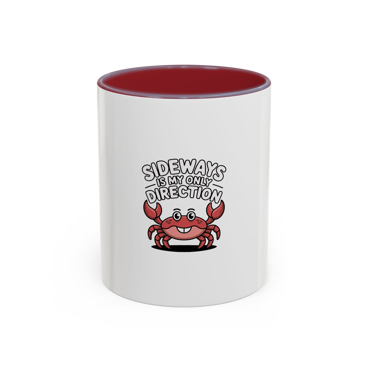 Funny Crab Mug, Sideways Is My Only Direction Coffee Mug, Cute Crab Lover Gift, Beach Ocean Animal Mug for Coffee Tea Lovers