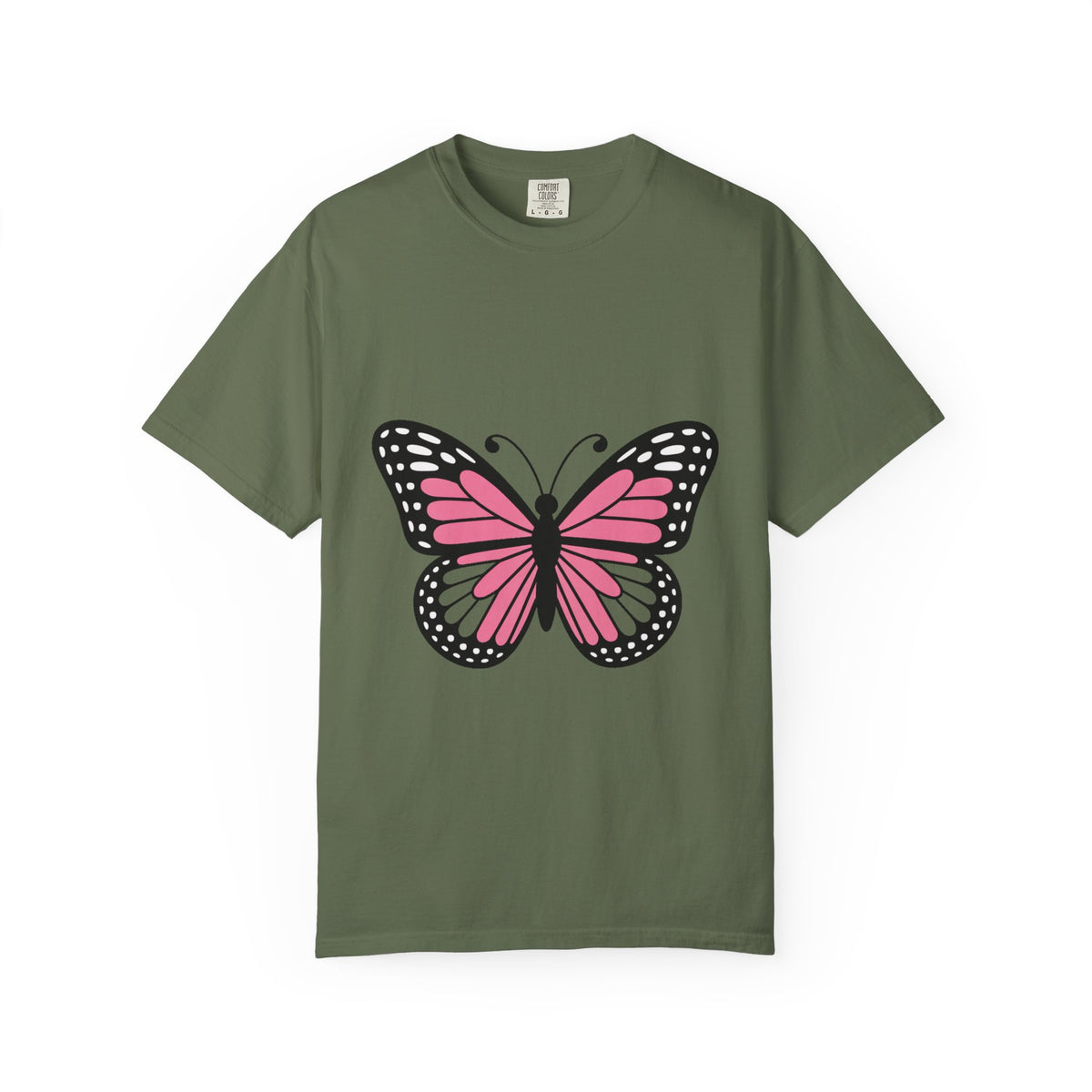 Butterfly T-Shirt, Cute Detailed Butterfly Graphic Tee, Nature Lover Gift, Embroidery-Style Butterfly Shirt, Garment-Dyed Unisex Tee