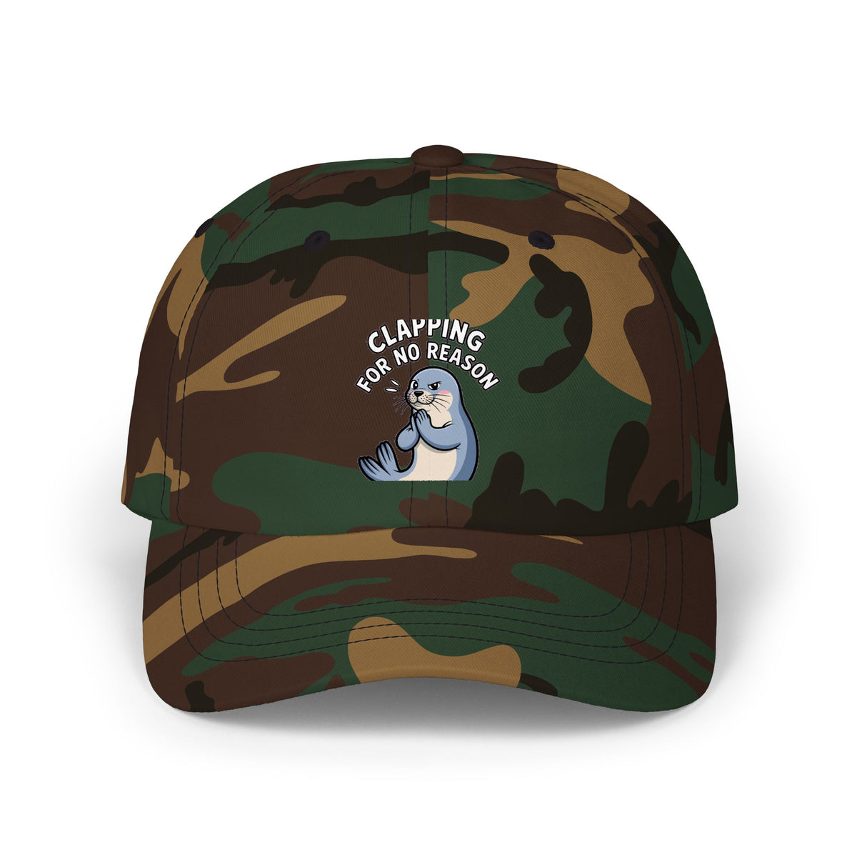 Clapping For No Reason Seal Hat, Funny Seal Dad Cap, Sassy Animal Embroidered Hat, Silly Seal Gift, Unstructured Baseball Cap