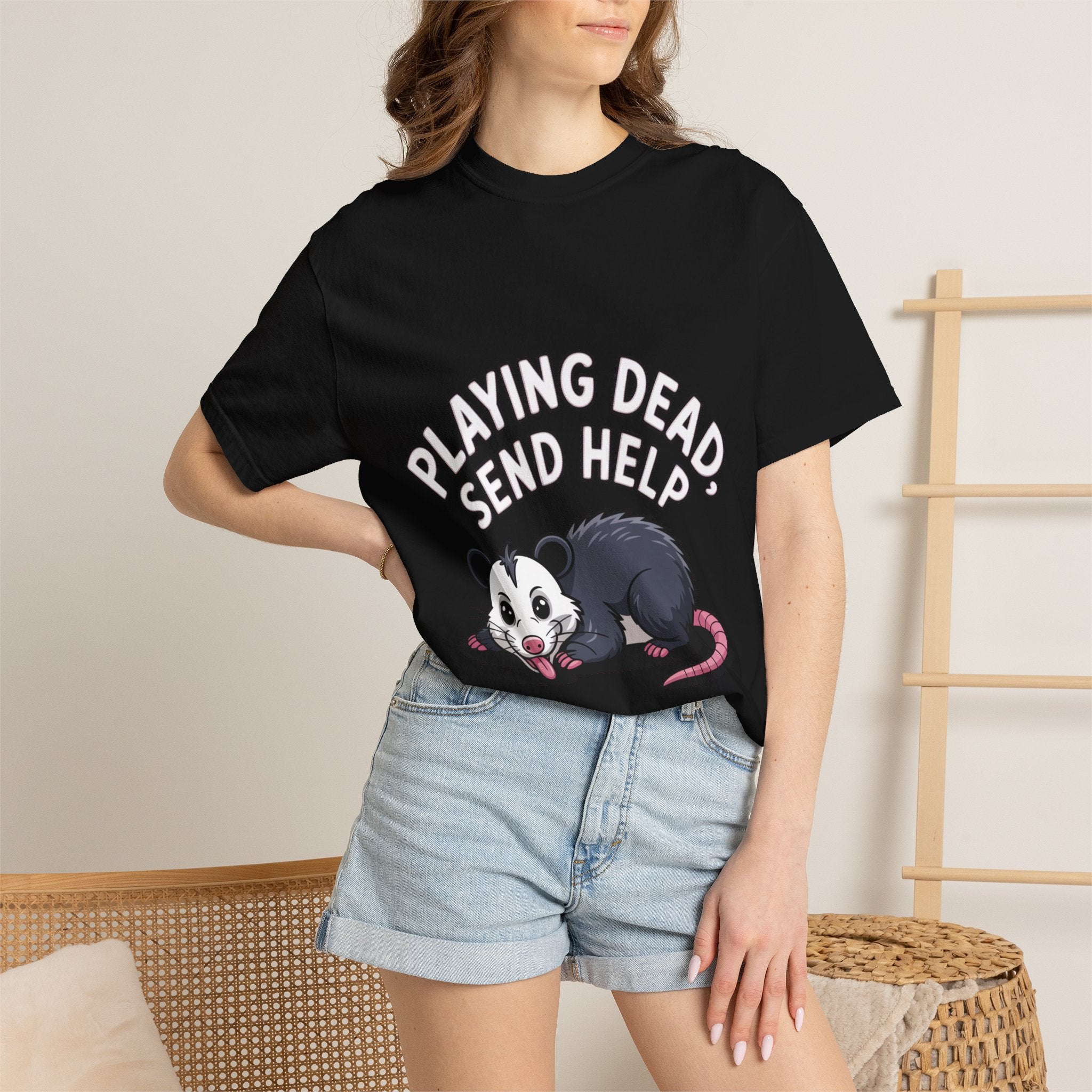 Funny Opossum Shirt, Playing Dead Send Help T-Shirt, Cute Possum Lover Gift, Sarcastic Animal Tee