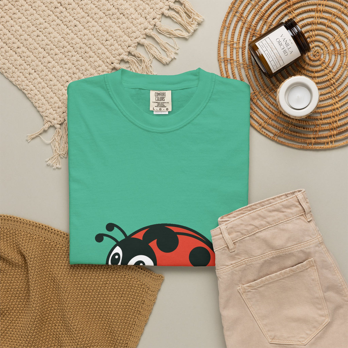 Cute Ladybug T-Shirt, Ladybug On A Leaf Shirt, Garden Bug Lover Gift, Nature Insect Graphic Tee, Kids Ladybug Shirt