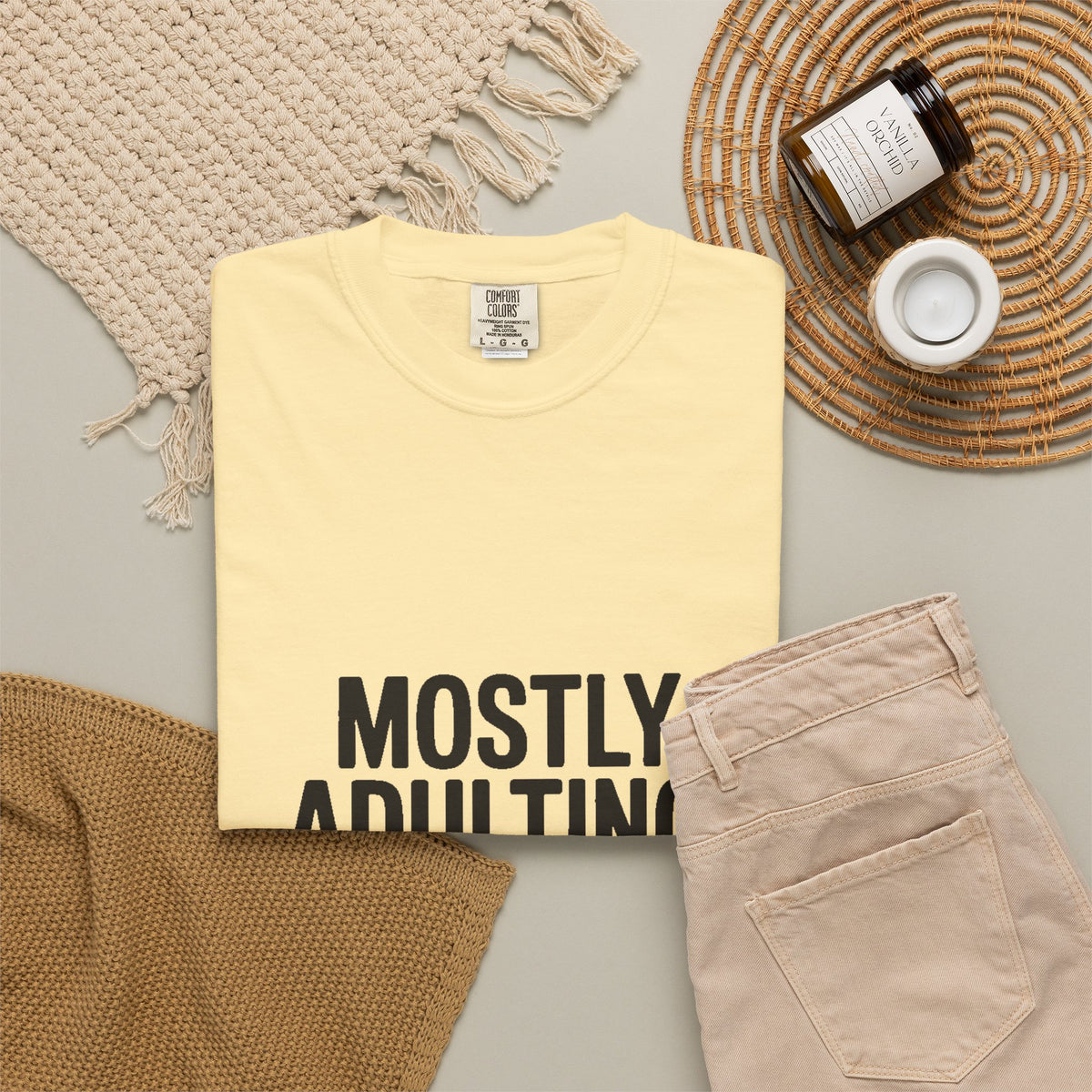 Mostly Adulting Partially Thriving Shirt, Funny Adulting T-Shirt, Sarcastic Quote Tee, Minimalist Typography Gift for Coworker