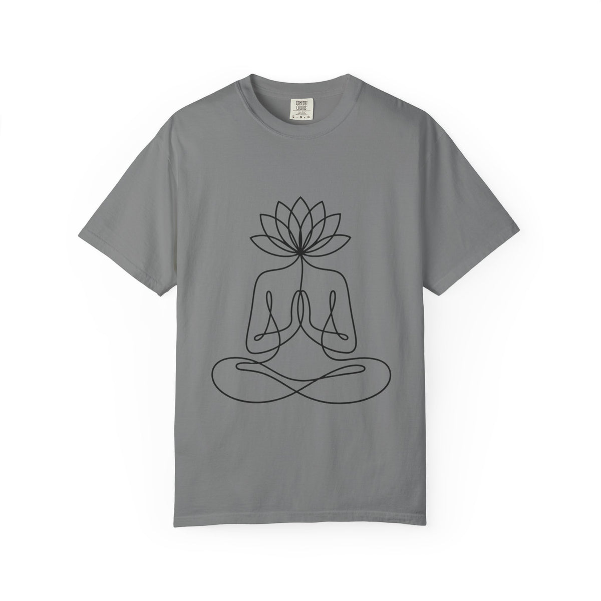 Lotus Flower Line Art Shirt, Minimalist Yoga T-Shirt, Breathe Meditation Tee, Continuous Line Lotus Tattoo Style Gift