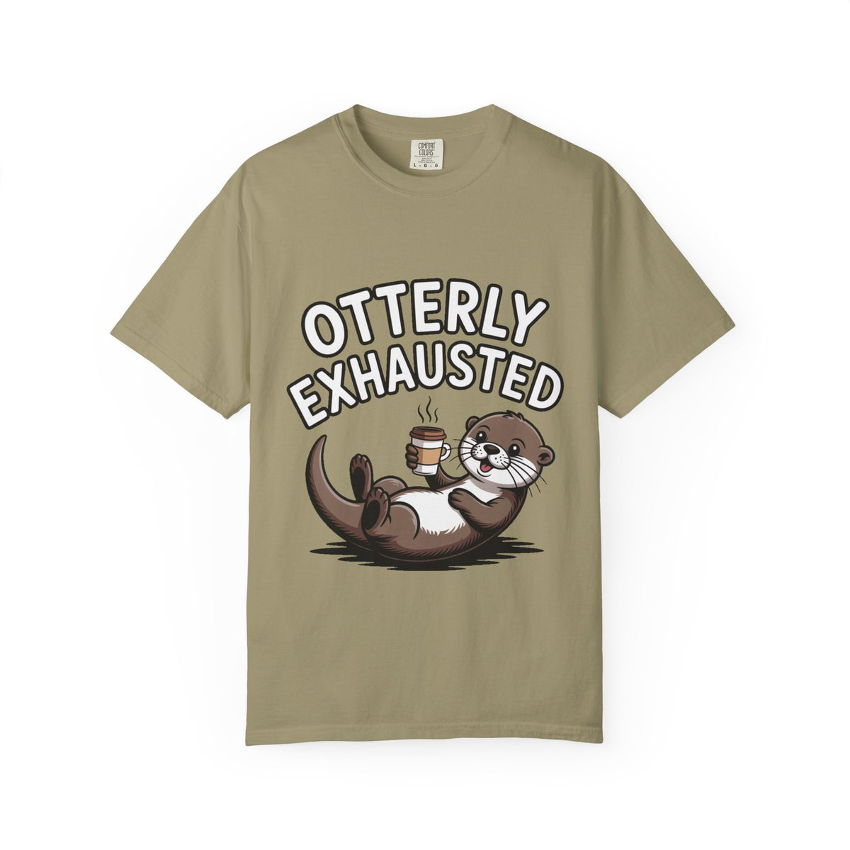 Otterly Exhausted Shirt, Funny Otter Coffee T-Shirt, Cute Otter Lover Gift, Sarcastic Coffee Lover Tee