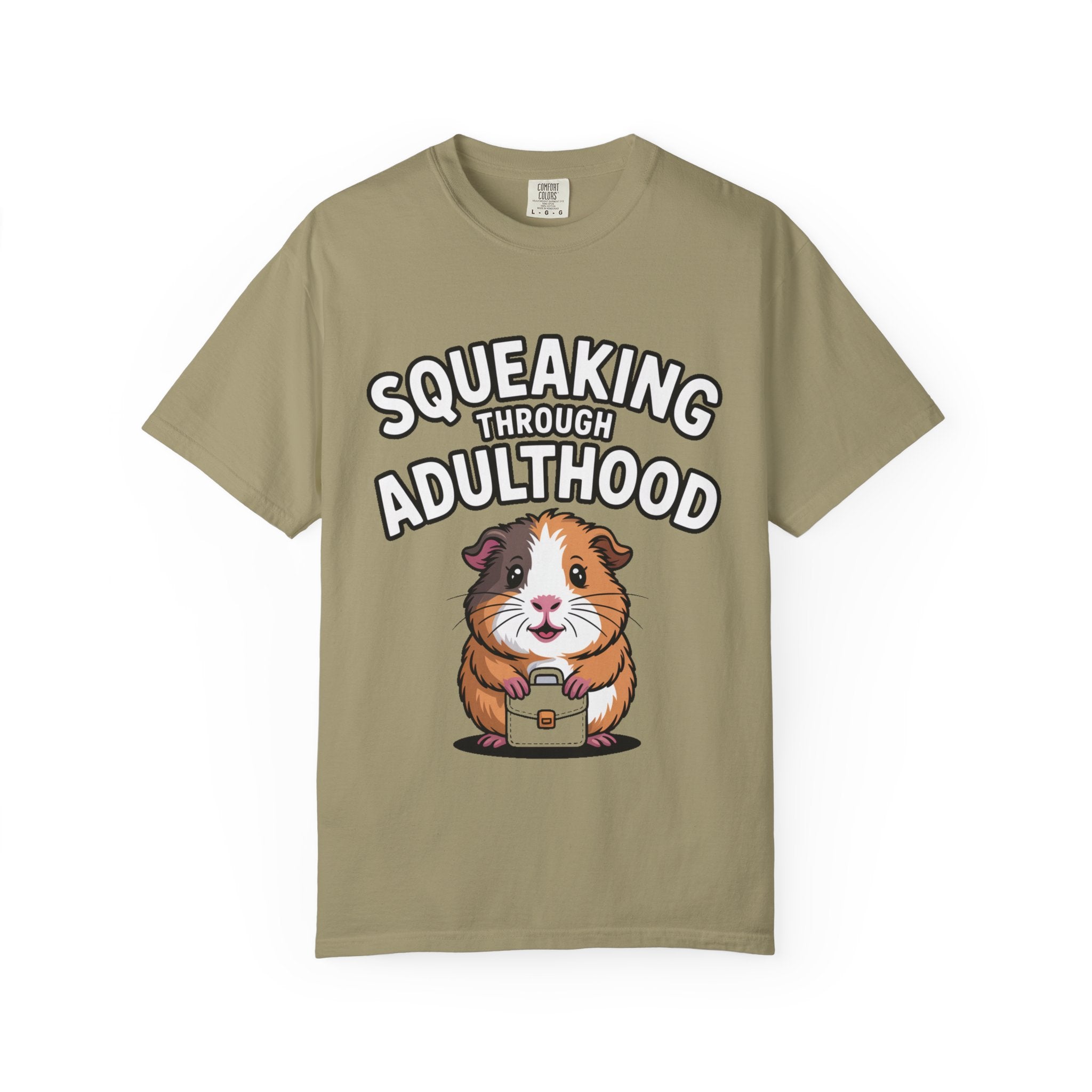 Guinea Pig Squeaking Through Adulthood Shirt, Funny Guinea Pig T-Shirt, Adulting Humor Tee, Cute Guinea Pig Lover Gift