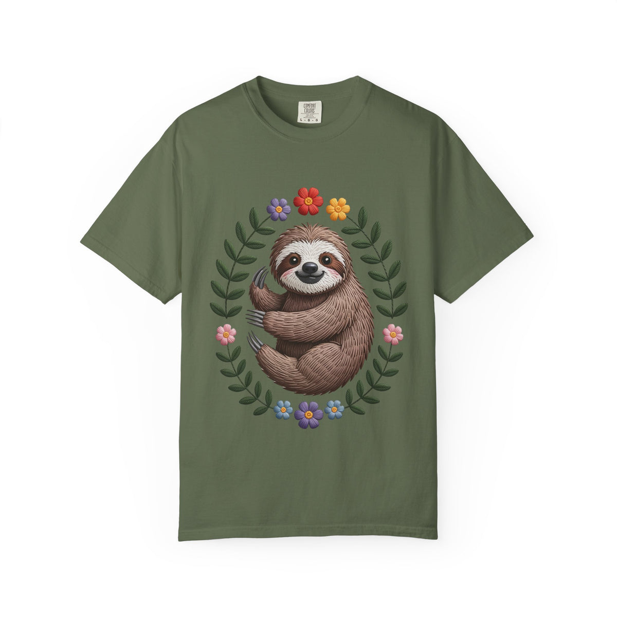 Floral Sloth T-Shirt