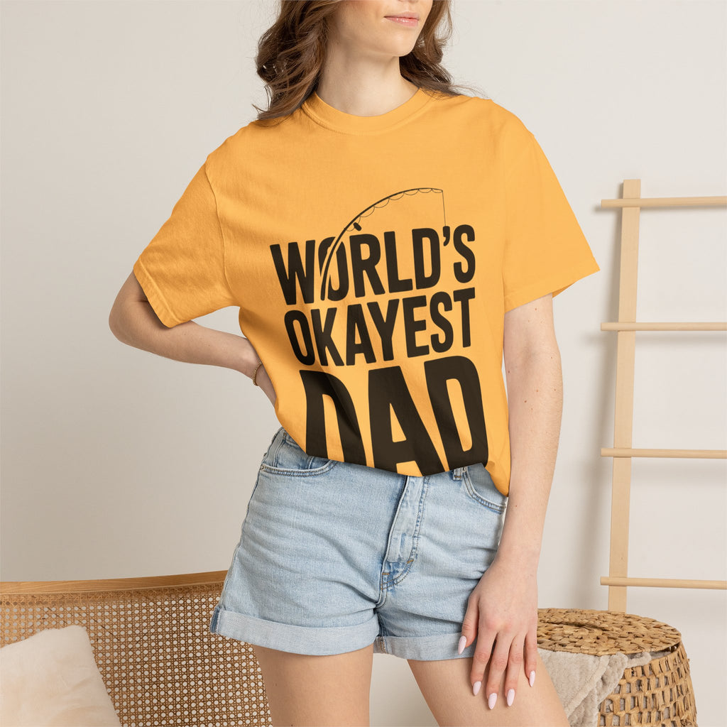 World's Okayest Dad Shirt, Funny Fishing Dad T-Shirt, Fathers Day Gift, Funny Dad Gift From Kids, Sarcastic Dad Tee