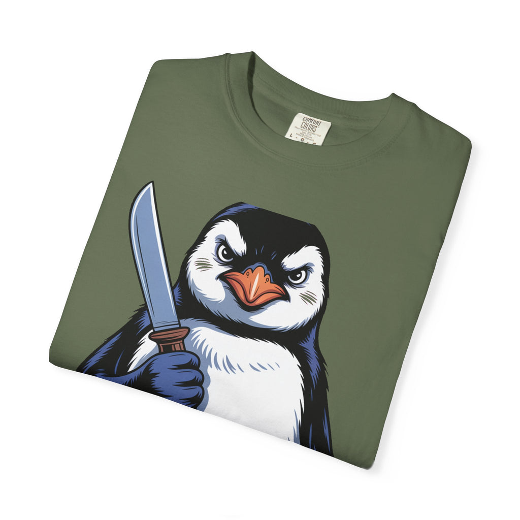 Funny Penguin Shirt, Pacifism Was Never An Option Tee, Dramatic Penguin With Knife T-Shirt, Sarcastic Meme Gift Shirt