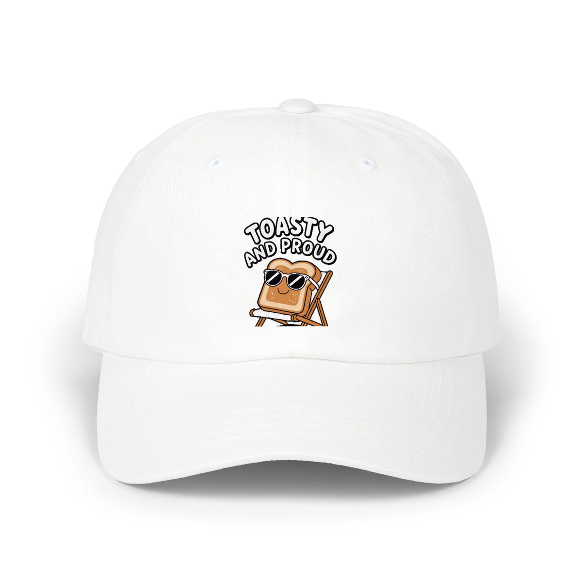 Toasty And Proud Dad Hat, Funny Toast Bread Embroidered Cap, Cute Sunglasses Toast Beach Chair Hat, Funny Food Lover Gift