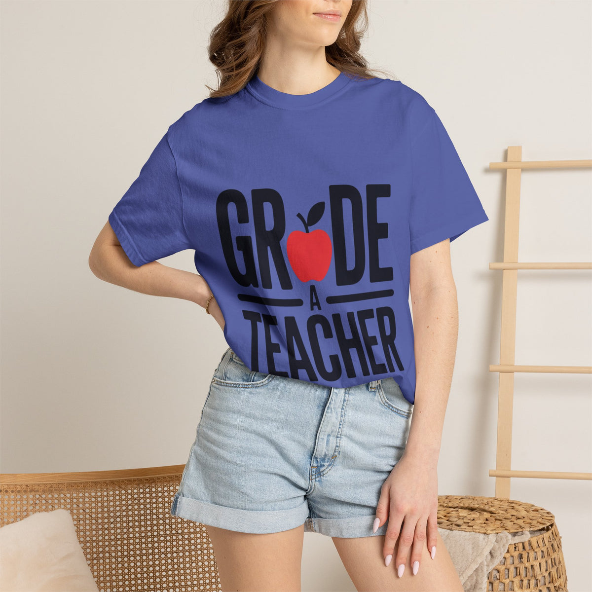 Grade A Teacher Shirt, Funny Apple Teacher T-Shirt, Cute Teacher Appreciation Gift, Back to School Tee for Teacher