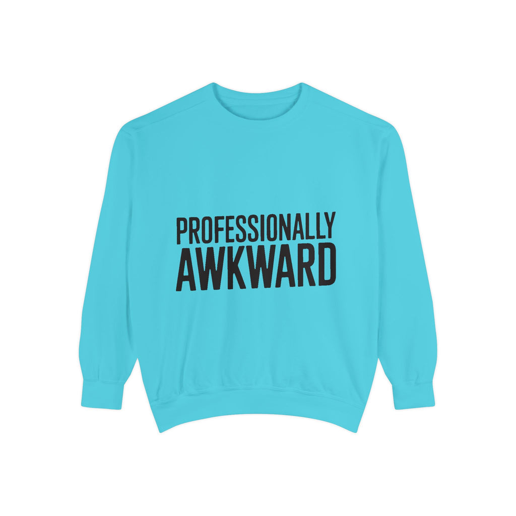 Professionally Awkward Sweatshirt, Funny Embroidered Crewneck, Minimalist Typography Sweatshirt, Sarcastic Coworker Gift
