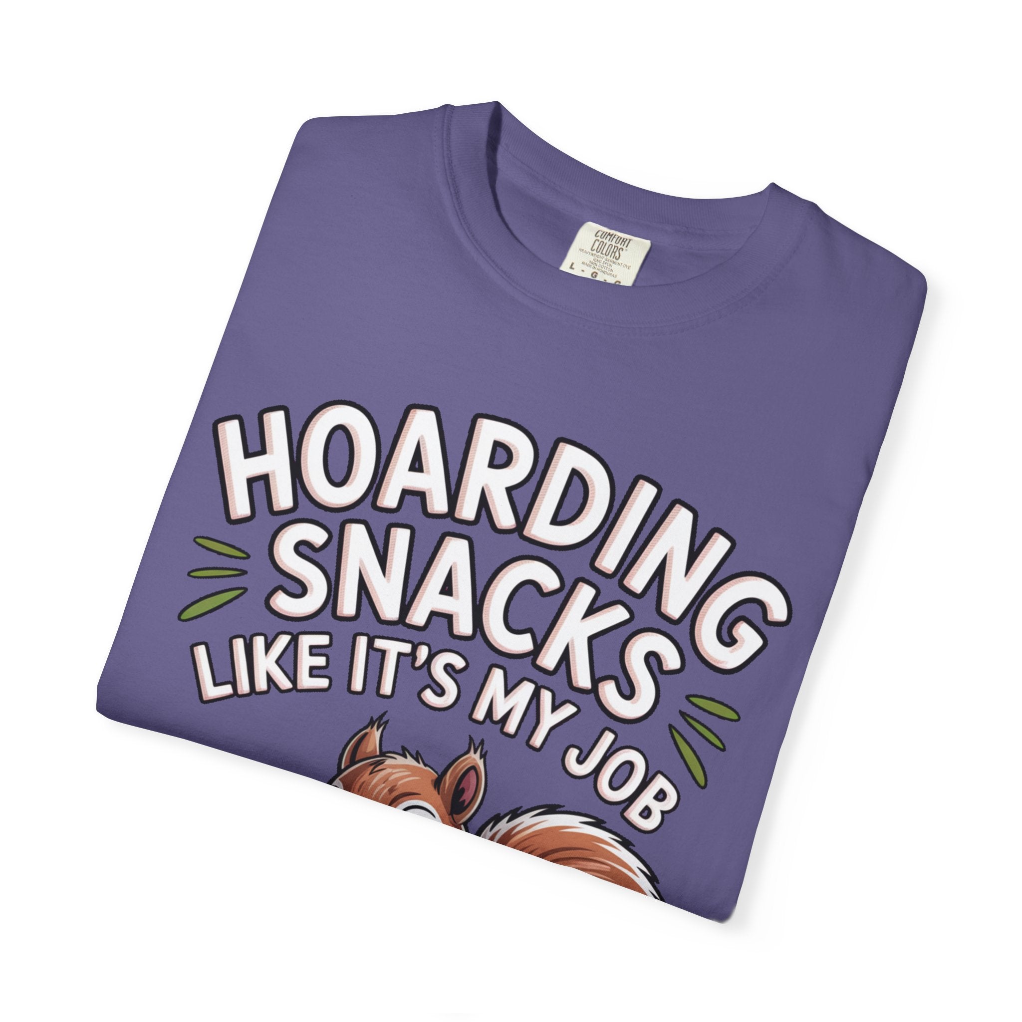 Funny Squirrel Shirt, Hoarding Snacks Like It's My Job T-Shirt, Cute Acorn Squirrel Gift, Snack Lover Tee