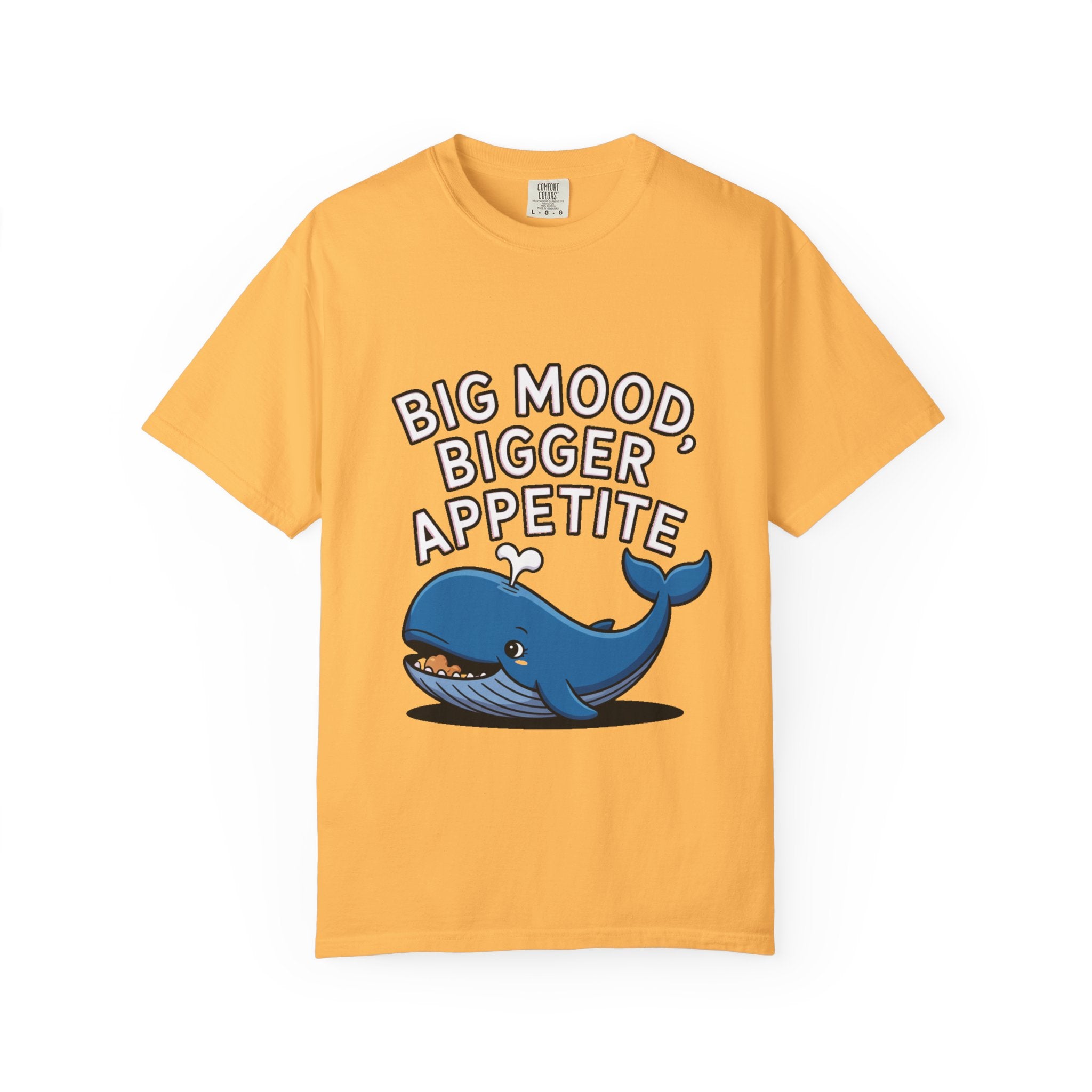 Funny Whale Shirt, Big Mood Bigger Appetite T-Shirt, Cute Snack Lover Tee, Foodie Gift for Whale Lovers