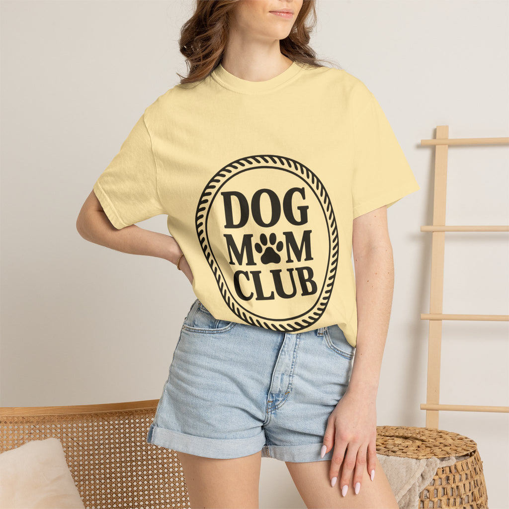 Dog Mom Club Badge Shirt, Vintage Stamp Dog Lover T-Shirt, Funny Dog Mom Gift, Minimalist Paw Print Tee