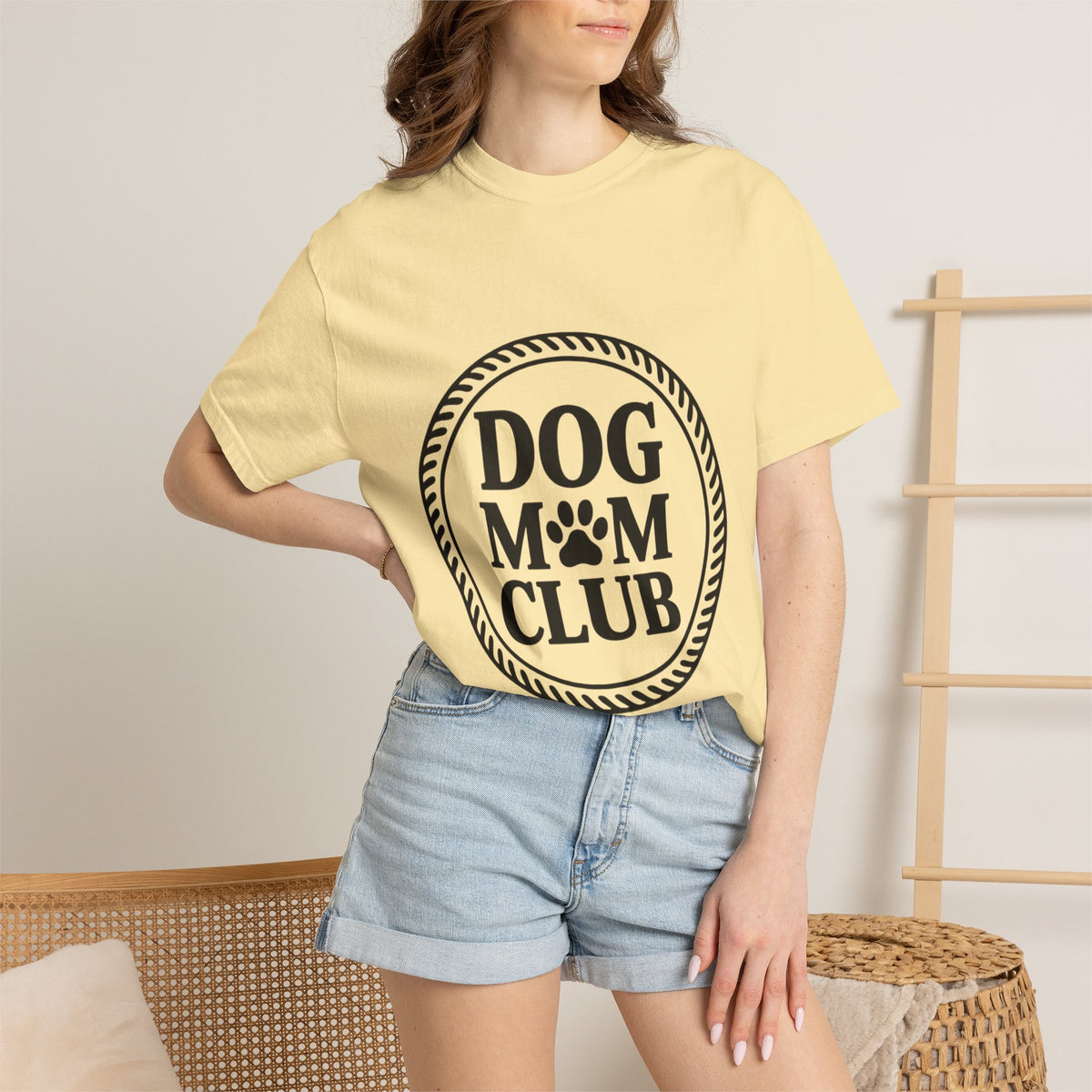 Dog Mom Club Badge Shirt, Vintage Stamp Dog Lover T-Shirt, Funny Dog Mom Gift, Minimalist Paw Print Tee