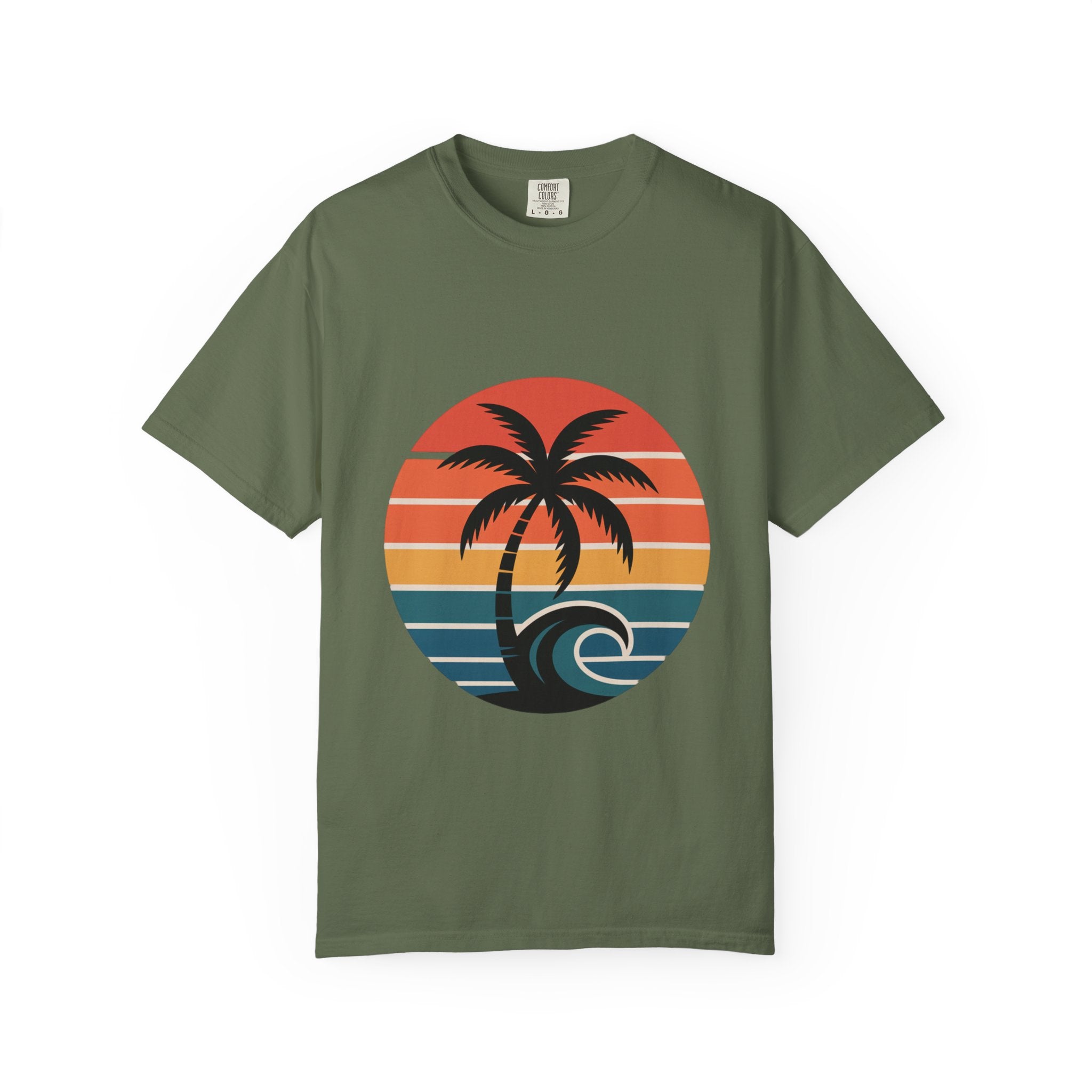 Salt Air Messy Hair Beach Shirt, Retro Sunset Badge T-Shirt, Vintage Palm Tree Wave Tee, Summer Vacation Gift