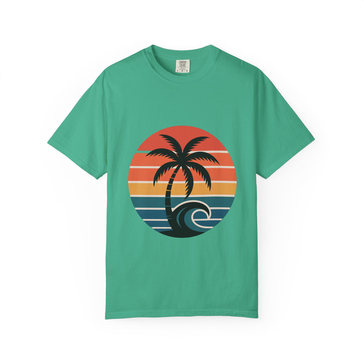 Salt Air Messy Hair Beach Shirt, Retro Sunset Badge T-Shirt, Vintage Palm Tree Wave Tee, Summer Vacation Gift