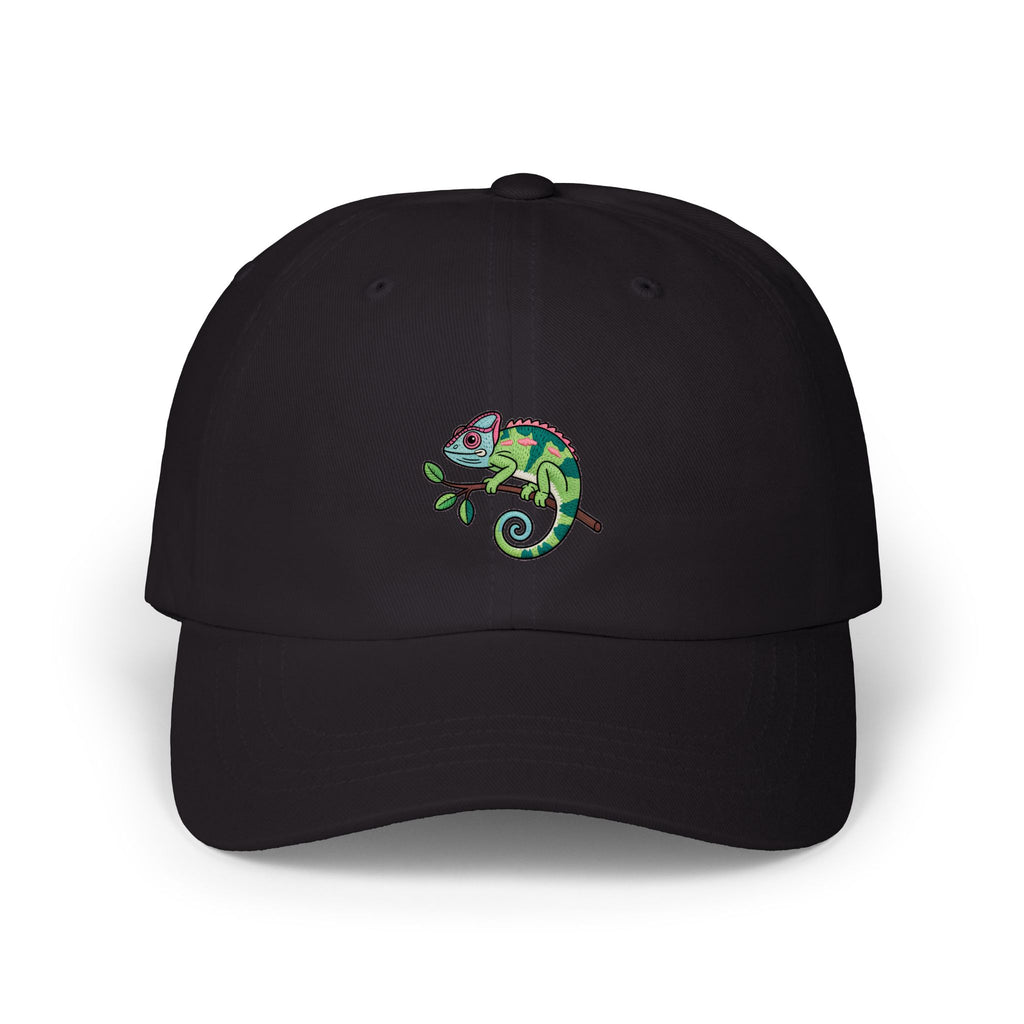 Chameleon Dad Hat, Cute Chameleon On Branch Embroidered Cap, Reptile Lover Gift, Cartoon Animal Dad Cap, Unstructured 6-Panel Hat