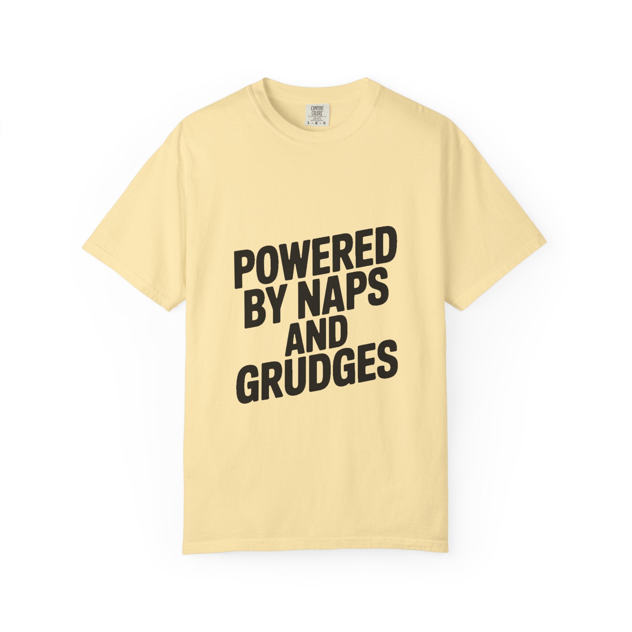 Powered By Naps And Grudges Shirt, Funny Sarcastic T-Shirt, Bold Typography Tee, Introvert Humor Gift