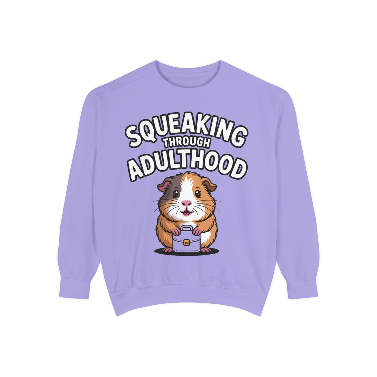 Guinea Pig Squeaking Through Adulthood Sweatshirt, Funny Guinea Pig Crewneck, Cute Adulting Sweatshirt, Guinea Pig Lover Gift